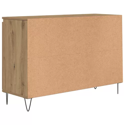 Kézműves tölgy színű szerelt fa tálalószekrény 101,5 x 35 x 70 cm