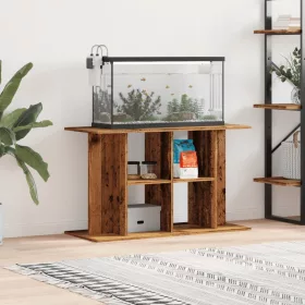   Antik fa színű szerelt fa akváriumállvány 100 x 40 x 60 cm