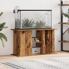 Antik fa színű szerelt fa akváriumállvány 101x41x58 cm