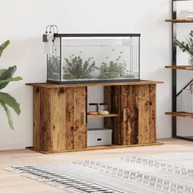 Antik fa színű szerelt fa akváriumállvány 121x41x58 cm