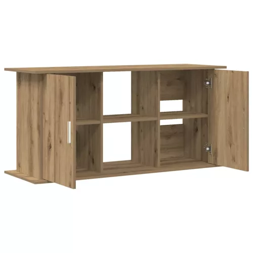 Kézműves tölgyfa akváriumállvány 121 x 41 x 58 cm rétegelt fából