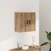 Kézműves tölgy színű szerelt fa faliszekrény 60 x 31 x 60 cm