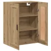 Kézműves tölgy színű szerelt fa fali szekrény 69,5 x 34 x 90 cm