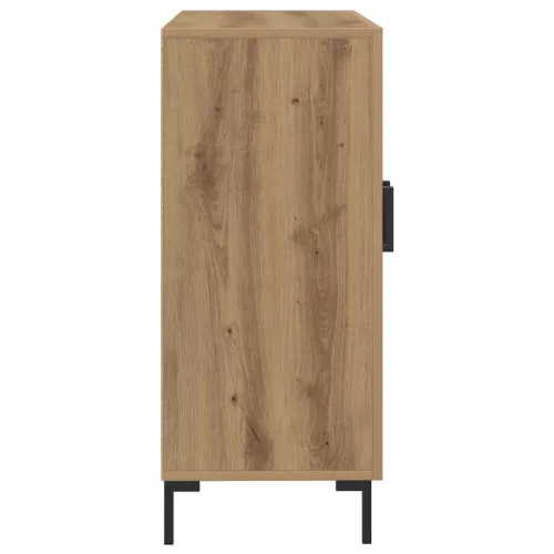 Kézműves tölgy színű szerelt fa tálalószekrény 90 x 34 x 80 cm