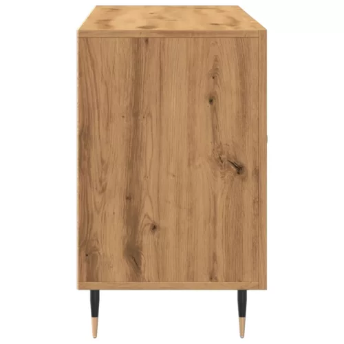 Kézműves tölgy színű szerelt fa tálalószekrény 100 x 36 x 60 cm