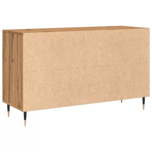 Kézműves tölgy színű szerelt fa tálalószekrény 100 x 36 x 60 cm