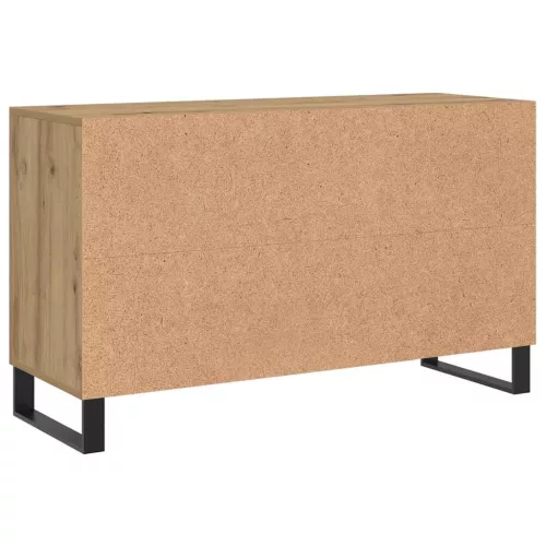 Kézműves tölgy színű szerelt fa tálalószekrény 100 x 36 x 60 cm