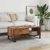 Antik fa színű szerelt fa dohányzóasztal 90 x 50 x 36,5 cm