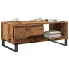 Antik fa színű szerelt fa dohányzóasztal 90 x 50 x 36,5 cm