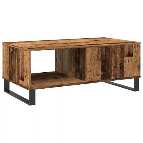 Antik fa színű szerelt fa dohányzóasztal 90 x 50 x 36,5 cm