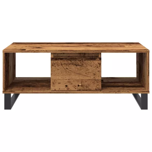 Antik fa színű szerelt fa dohányzóasztal 90 x 50 x 36,5 cm