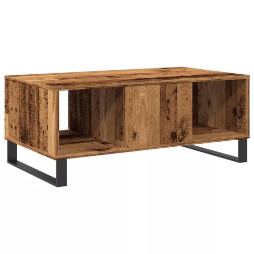 Antik fa színű szerelt fa dohányzóasztal 90 x 50 x 36,5 cm