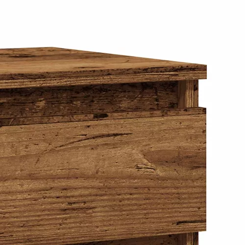 2 db antik fa színű szerelt fa éjjeliszekrény 40 x 35 x 50 cm