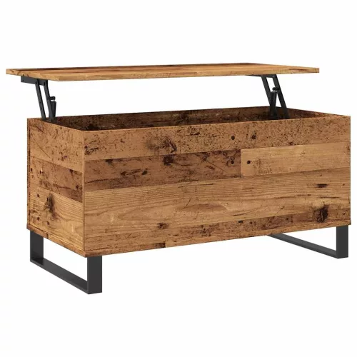 Antik fa színű szerelt fa dohányzóasztal 90 x 44,5 x 45 cm
