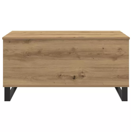 Kézműves tölgy színű szerelt fa dohányzóasztal 90x44,5x45 cm