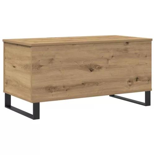 Kézműves tölgy színű szerelt fa dohányzóasztal 90x44,5x45 cm