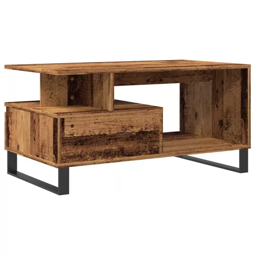 Antik fa színű szerelt fa dohányzóasztal 90 x 49 x 45 cm