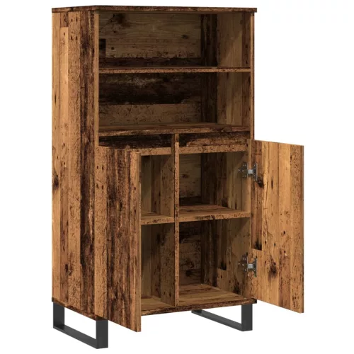 Antik fa színű szerelt fa magasszekrény 60 x 36 x 110 cm