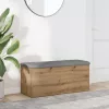 Kézműves tölgyfa tárolópad 102 x 42 x 45 cm rétegelt fából