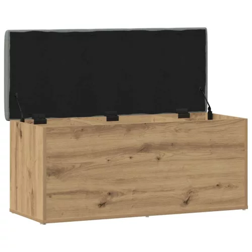 Kézműves tölgyfa tárolópad 102 x 42 x 45 cm rétegelt fából