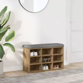 Kézműves tölgy szerelt fa cipőtároló pad 82x32x50 cm