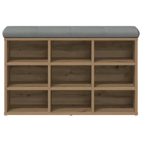 Kézműves tölgy szerelt fa cipőtároló pad 82x32x50 cm