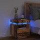 Antik fa színű éjjeliszekrény LED-világítással 40x39x48,5 cm