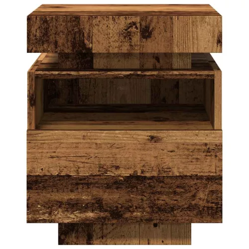 Antik fa színű éjjeliszekrény LED-világítással 40x39x48,5 cm