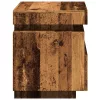 Antik fa színű éjjeliszekrény LED-világítással 40x39x48,5 cm