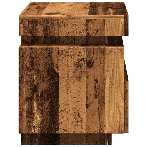 Antik fa színű éjjeliszekrény LED-világítással 40x39x48,5 cm