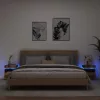 2 db antik fa színű éjjeliszekrény LED-fényekkel 40x39x48,5 cm