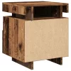 2 db antik fa színű éjjeliszekrény LED-fényekkel 40x39x48,5 cm
