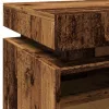 2 db antik fa színű éjjeliszekrény LED-fényekkel 40x39x48,5 cm