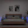 2 db kézműves tölgy éjjeliszekrény LED-fényekkel 40x39x48,5 cm