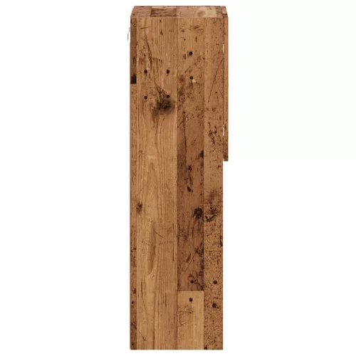 2 db antik fa színű TV-szekrény LED-lámpákkal 30,5x30x102 cm