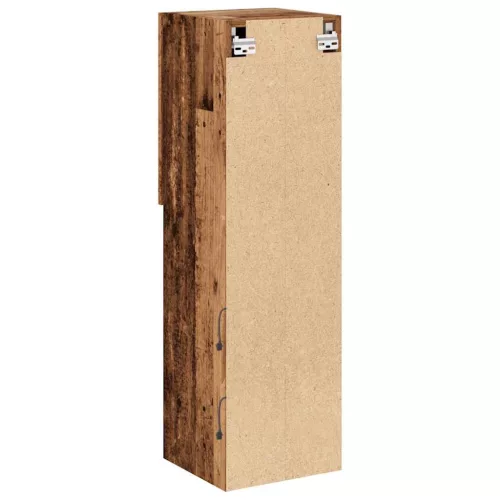 2 db antik fa színű TV-szekrény LED-lámpákkal 30,5x30x102 cm
