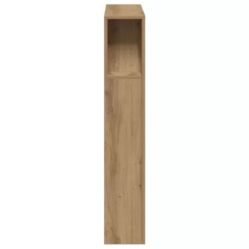 Kézműves tölgyszínű szerelt fa LED-es fejtámla 100x18,5x103,5cm
