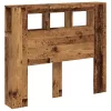 Antik fa színű szerelt fa LED-es fejtámla 120x18,5x103,5 cm
