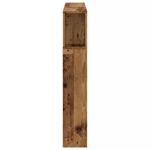 Antik fa színű szerelt fa LED-es fejtámla 120x18,5x103,5 cm