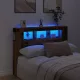 Antik fa színű szerelt fa LED-es fejtámla 140x18,5x103,5 cm