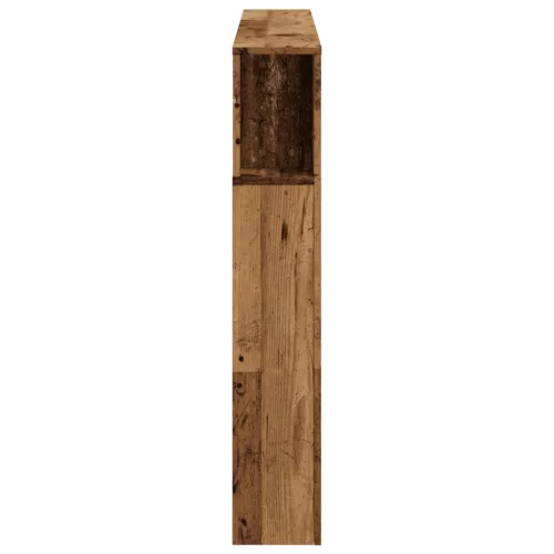 Antik fa színű szerelt fa LED-es fejtámla 140x18,5x103,5 cm