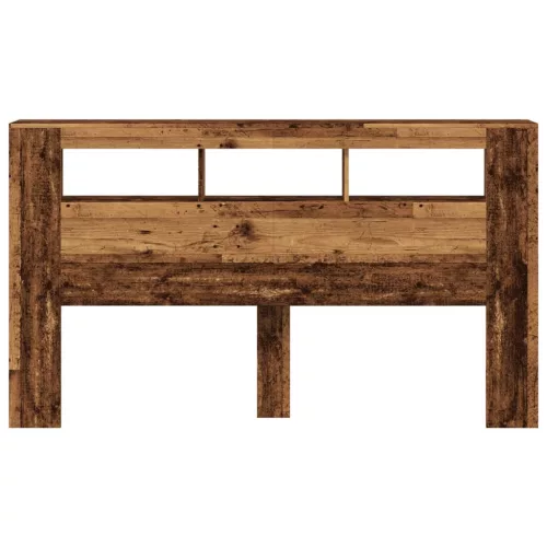 Antik fa színű szerelt fa LED-es fejtámla 180x18,5x103,5 cm