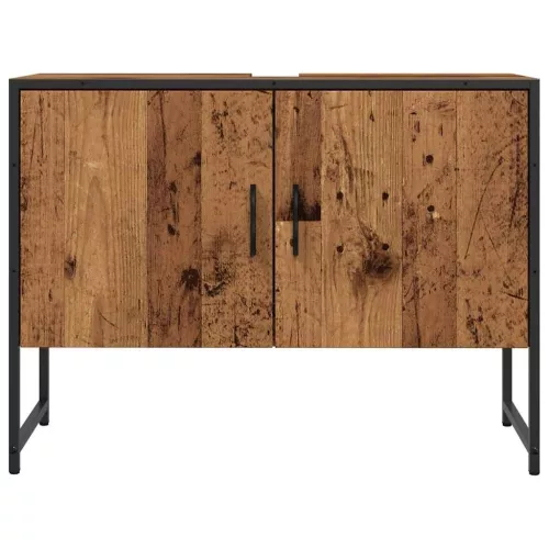 Antik fa színű szerelt fa mosdószekrény 80 x 33 x 60 cm
