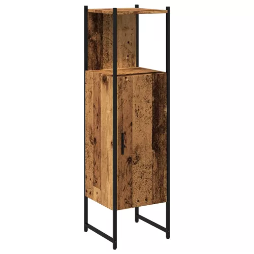 Antik fa színű szerelt fa fürdőszobaszekrény 33 x 33 x 120,5 cm