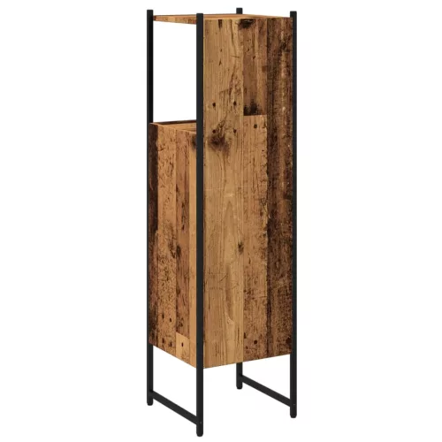 Antik fa színű szerelt fa fürdőszobaszekrény 33 x 33 x 120,5 cm