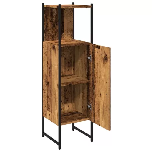 Antik fa színű szerelt fa fürdőszobaszekrény 33 x 33 x 120,5 cm