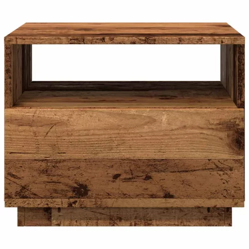 Antik fa színű dohányzóasztal LED-lámpákkal 50 x 49 x 40 cm