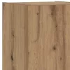 Kézműves tölgyszínű dohányzóasztal LED-lámpákkal 50x49x40 cm