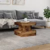 Antik fa színű dohányzóasztal LED-lámpákkal 50 x 50 x 40 cm