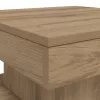 Kézműves tölgy színű dohányzóasztal LED-lámpákkal 50x50x40cm